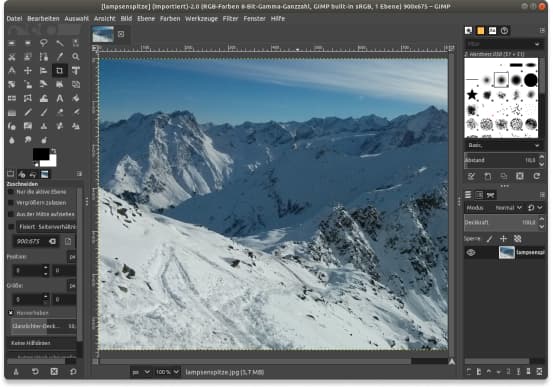 gimp editor resize tool